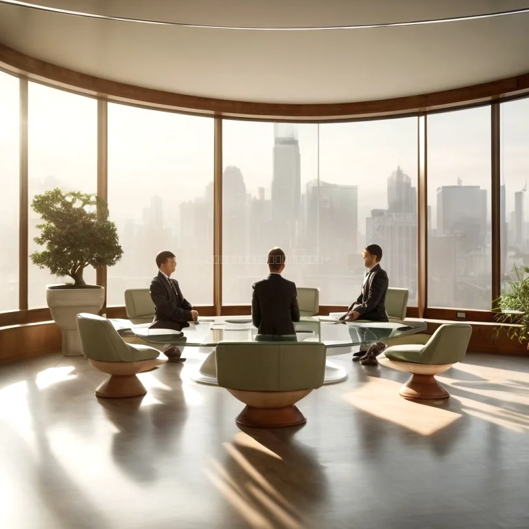 Leaders practicing mindfulness in a museum setting